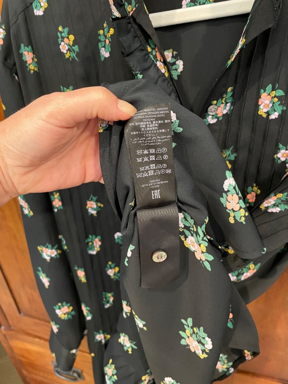 Tory Burch Cora Daybreak Ditsy Pintuck Ruffle Shirt Dress 4 - Picture 8 of 8